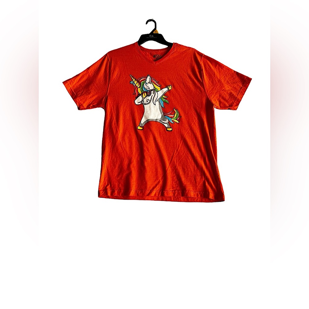 BOCA CLASSICS WOMENS UNICORN ORANGE SHORT SLEEVE T SHIRT SZ XL
